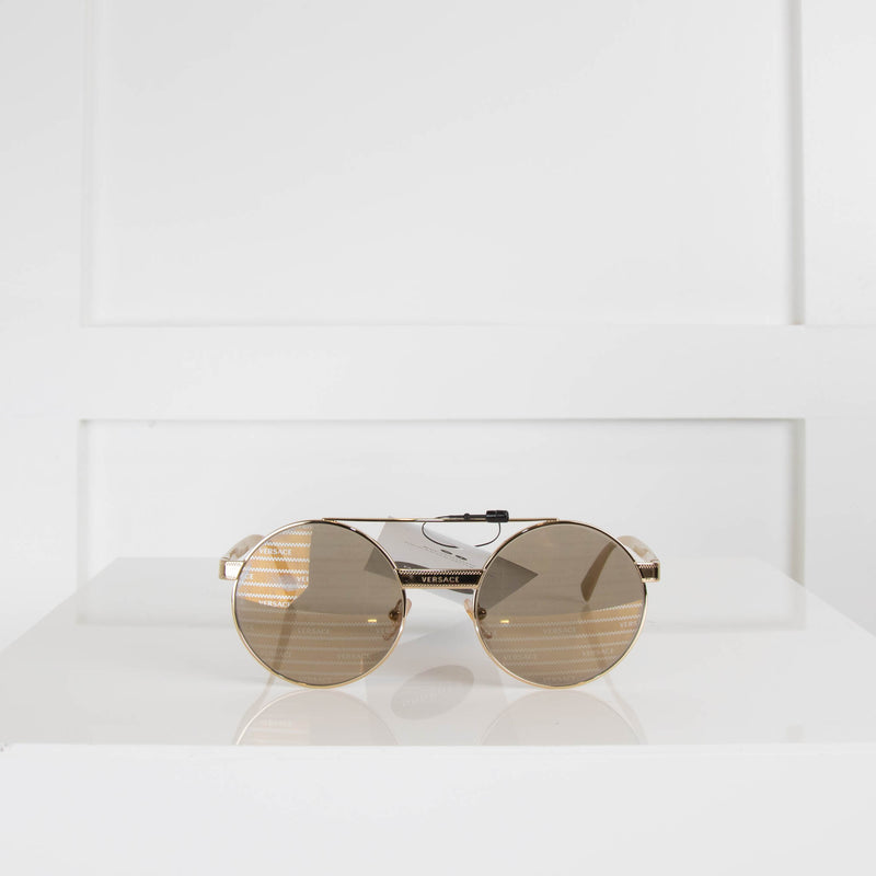 Versace Gold Logo Frame Sunglasses