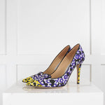 Jimmy Choo Purple & Yellow Animal Print High Heel Shoe