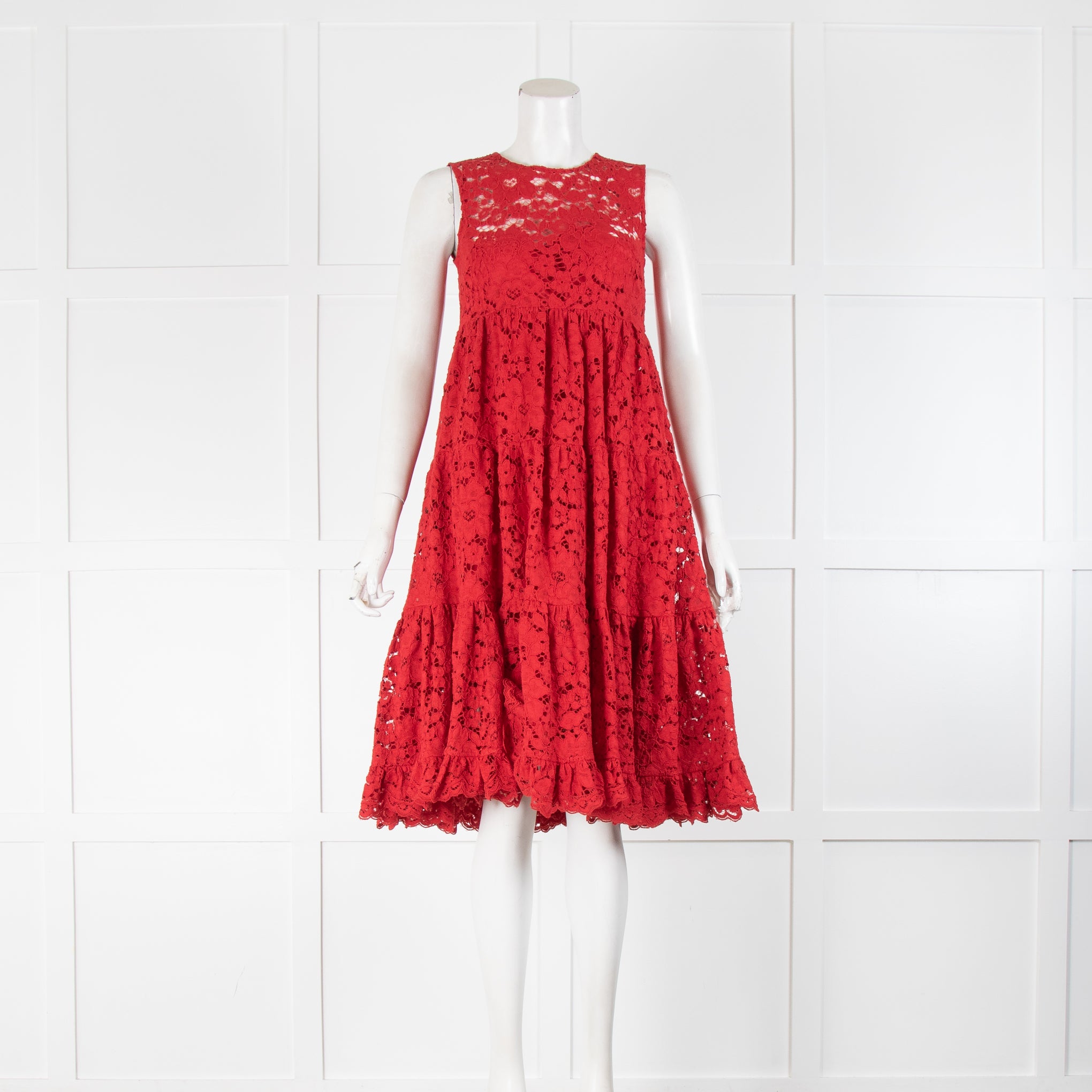 Carolina herrera red lace dress clearance