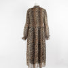 Ganni Leopard Print Pleated Maxi Dress