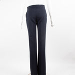 Victoria Beckham Navy Flared Trousers