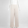 The Row Beige Wool Silk Mix Knitted Trousers