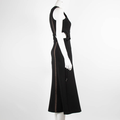 Self Portrait Black Lace Detail Sleeveless Midi Dress