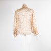 Valentino Neutral Patterned Silk Blouse