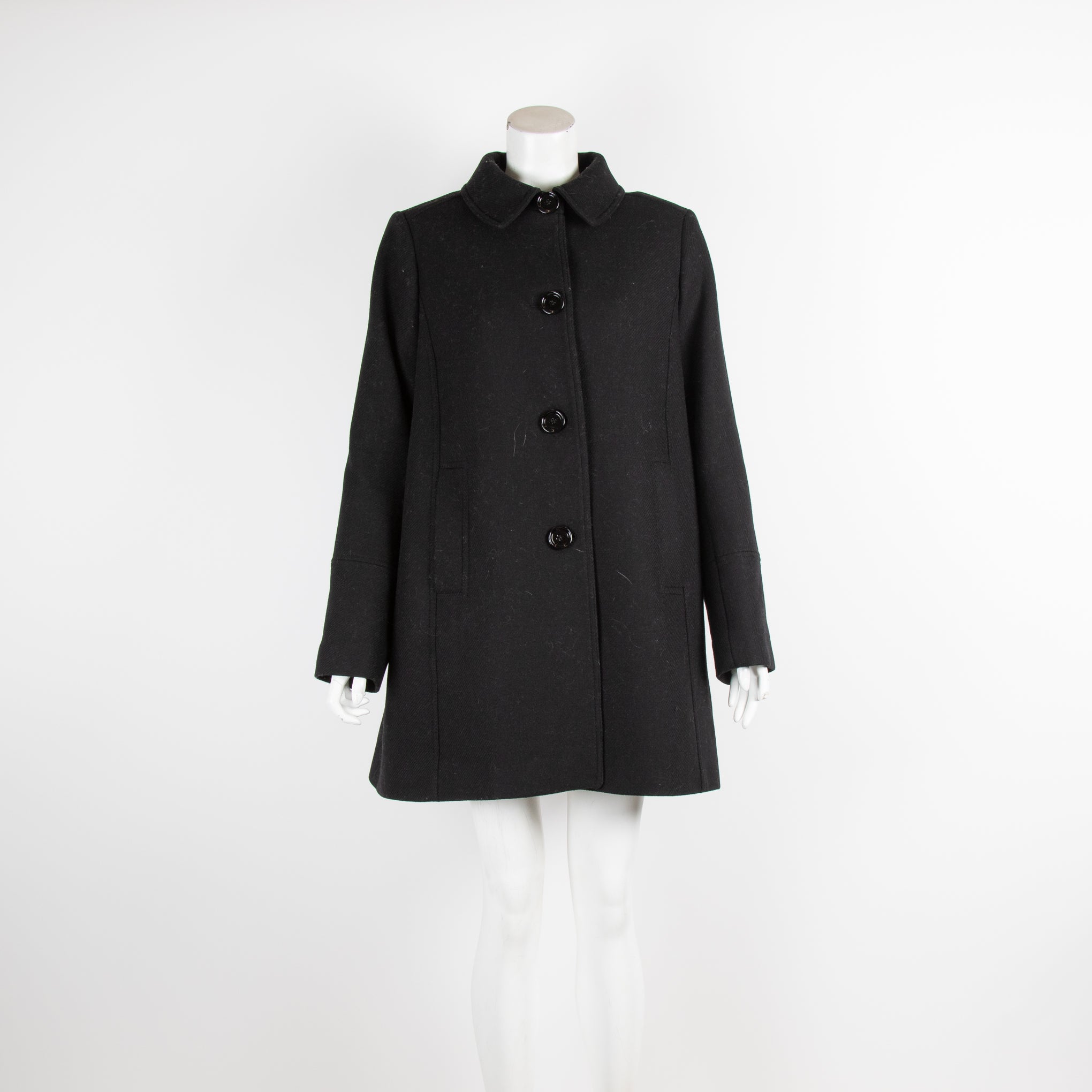ME EM Black Peter Pan Collar Coat