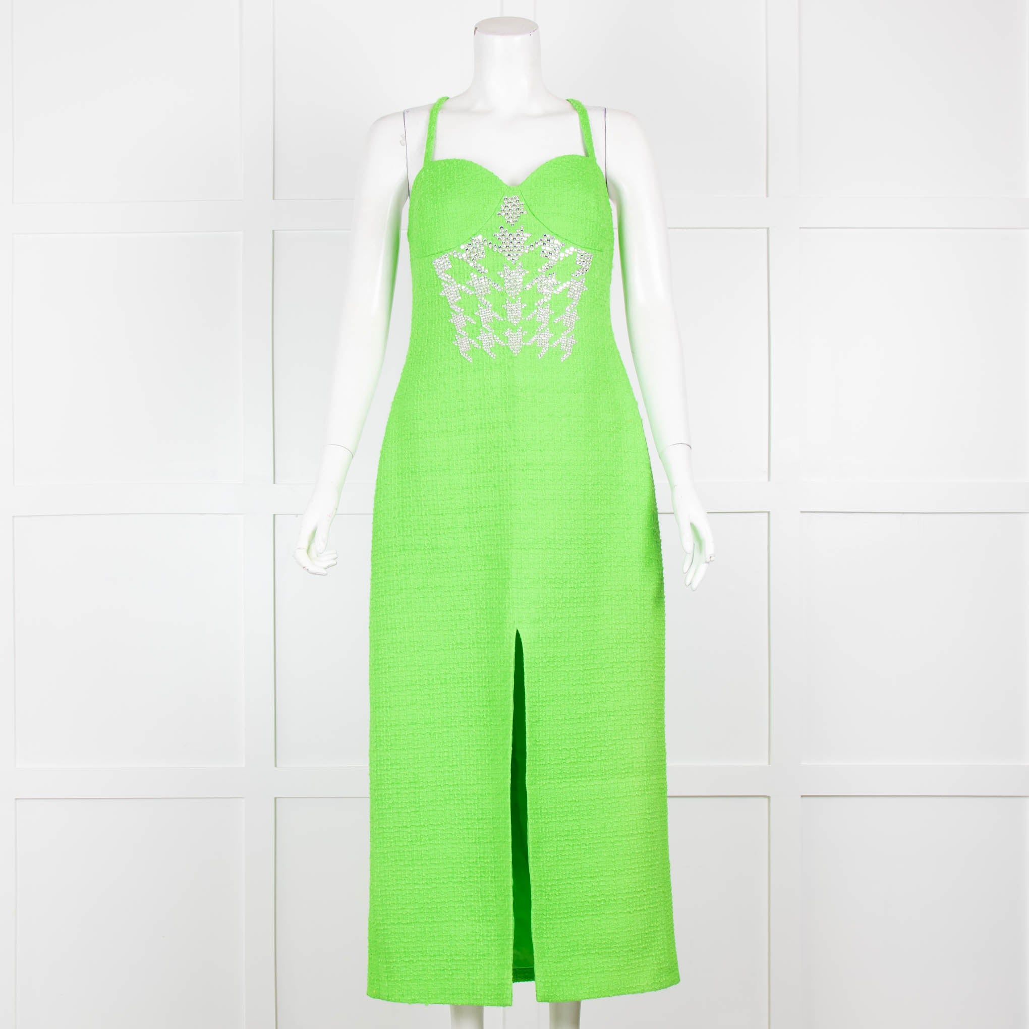David Koma Lime Green Boucle Strap Dress – Phoenix Style