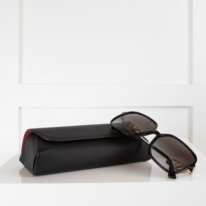 Valentino Square Black Frame Sunglasses