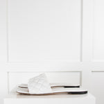 Bottega Veneta White Quilted Leather Slides