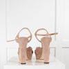 Jimmy Choo Nude Suede Heloise Knotted Platform Sandals