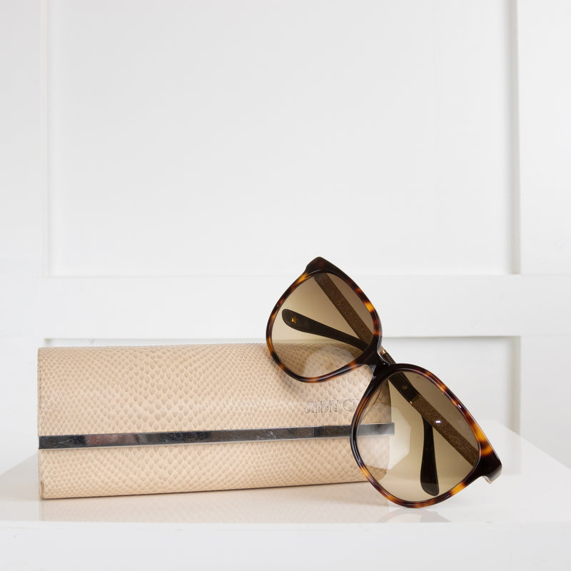 Jimmy Chool Tortoishell Sunglasses with Sparkle Arms