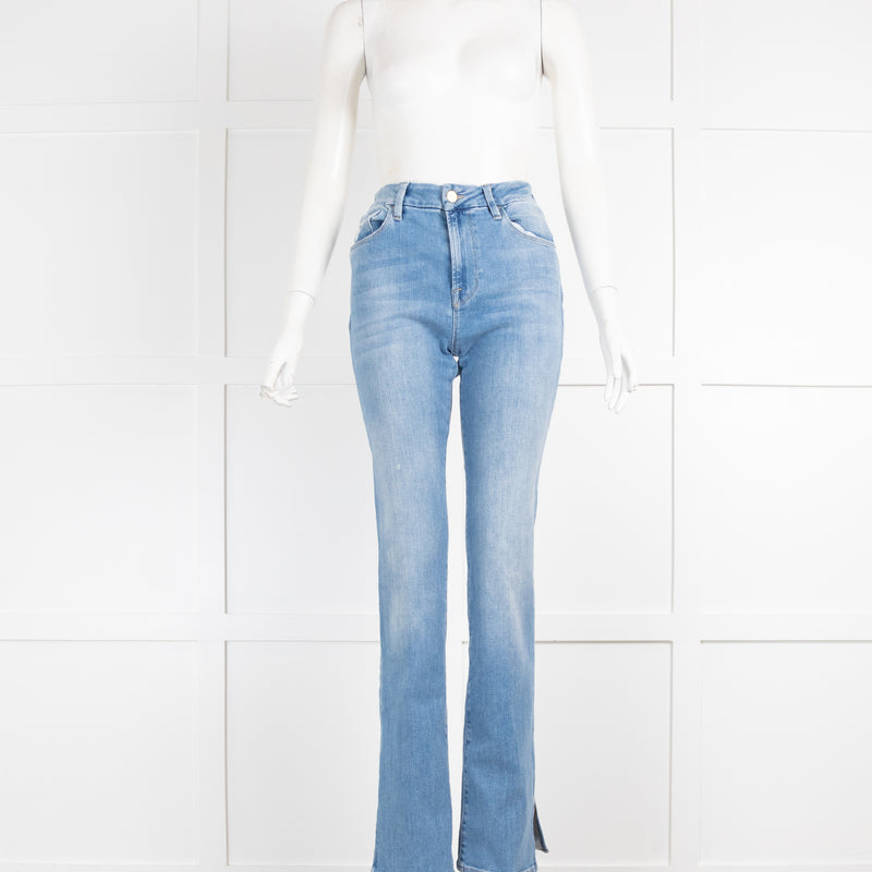Frame Light Blue Denim Bootleg Jeans with Side Splits