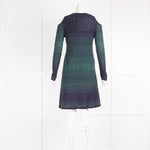 Missoni Green and Blue Fine Knit Cold Shoulder Dress