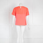 Roksanda Neon Coral Front Pocket Short Sleeve Top