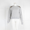 Saint Laurent Grey Multicolour Shoulder Detail Sweatshirt