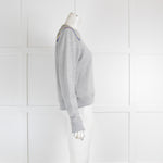 Saint Laurent Grey Multicolour Shoulder Detail Sweatshirt