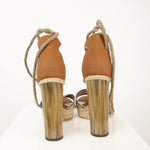 Jimmy Choo Brown Leather Platform Sandals