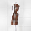 Burberry Brown Logo Wool Sleeveless Shift Dress
