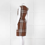 Burberry Brown Logo Wool Sleeveless Shift Dress