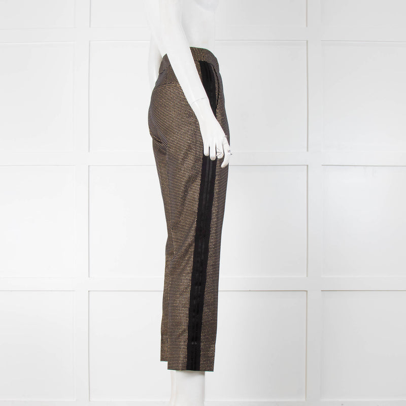 ME+EM Black And Gold Lurex Trousers With Black Side Panels