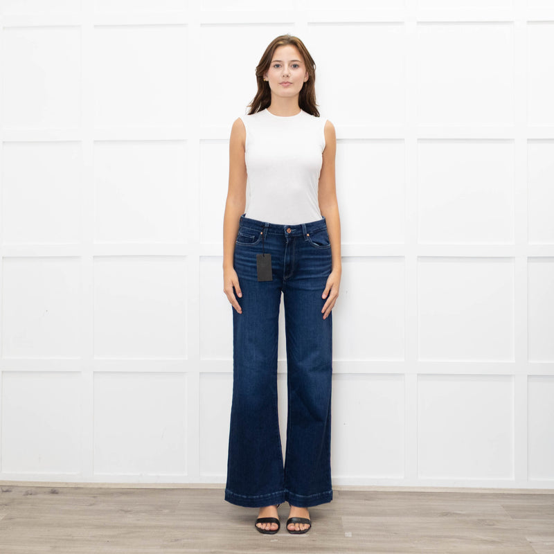 Paige Dark Blue Leenah Wide Leg Jeans