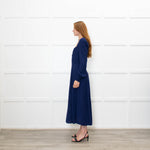 Reformation Blue Maxi Dress With Gathered Long Sleeves