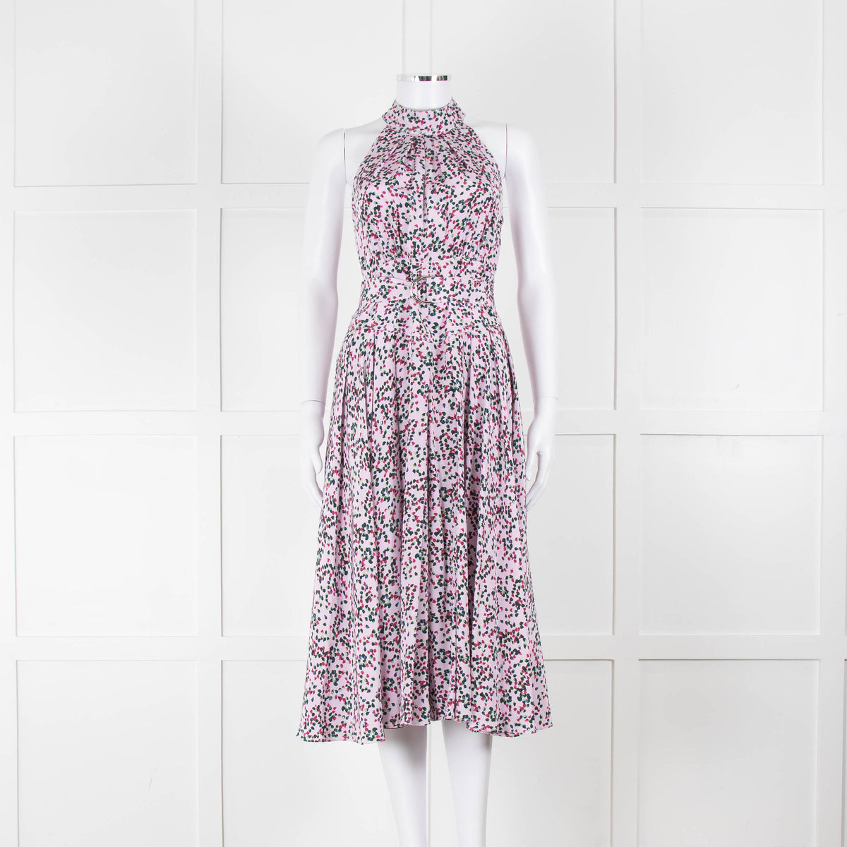 Diane Von Furstenberg Lilac Halterneck Midi Dress with Belt