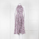 Diane Von Furstenberg Lilac Halterneck Midi Dress with Belt