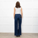 Paige Dark Blue Leenah Wide Leg Jeans