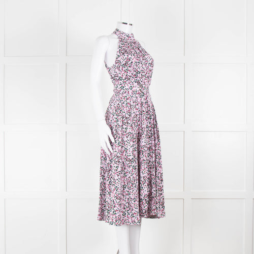 Diane Von Furstenberg Lilac Halterneck Midi Dress with Belt