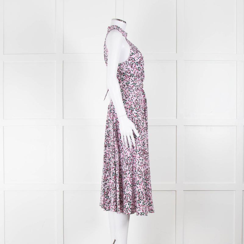 Diane Von Furstenberg Lilac Halterneck Midi Dress with Belt