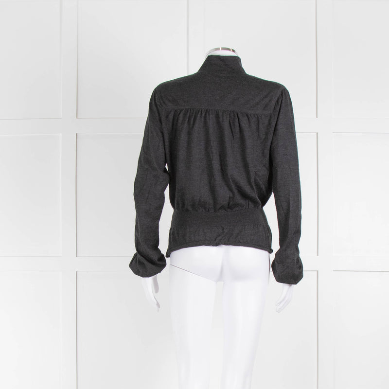 Pringle of Scotland Grey Cashmere Detailed Top