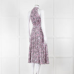 Diane Von Furstenberg Lilac Halterneck Midi Dress with Belt