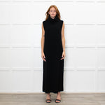 Me + Em Black Knitted Midi Dress with Detachable Neck