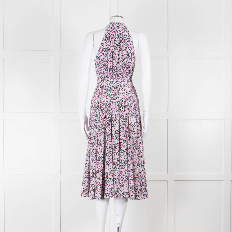 Diane Von Furstenberg Lilac Halterneck Midi Dress with Belt