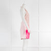 David Koma Neon Pink Gradient Paillettes Front Embellished Mini Dress