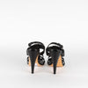 Chanel Black Faux Pearl Embellished Slingback Sandals