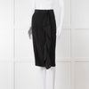 Yves Saint Laurent Black Silk Frill Detail Pencil Skirt