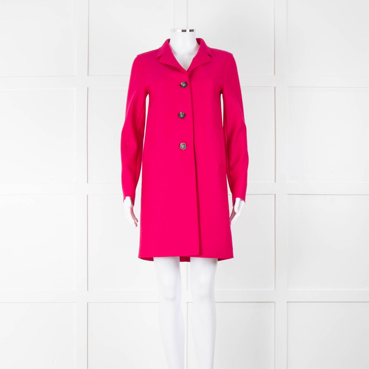 Harris Wharf London Cerise Pink Double Faced Wool Coat