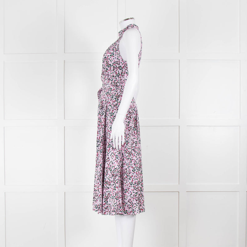 Diane Von Furstenberg Lilac Halterneck Midi Dress with Belt