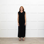 Me + Em Black Knitted Midi Dress with Detachable Neck
