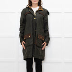 Barbour Green Waxed Lightweight Taylor Coat
