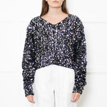 Rotate by Birger Christensen Black Loose Knit Metallic Jumper with Sequins