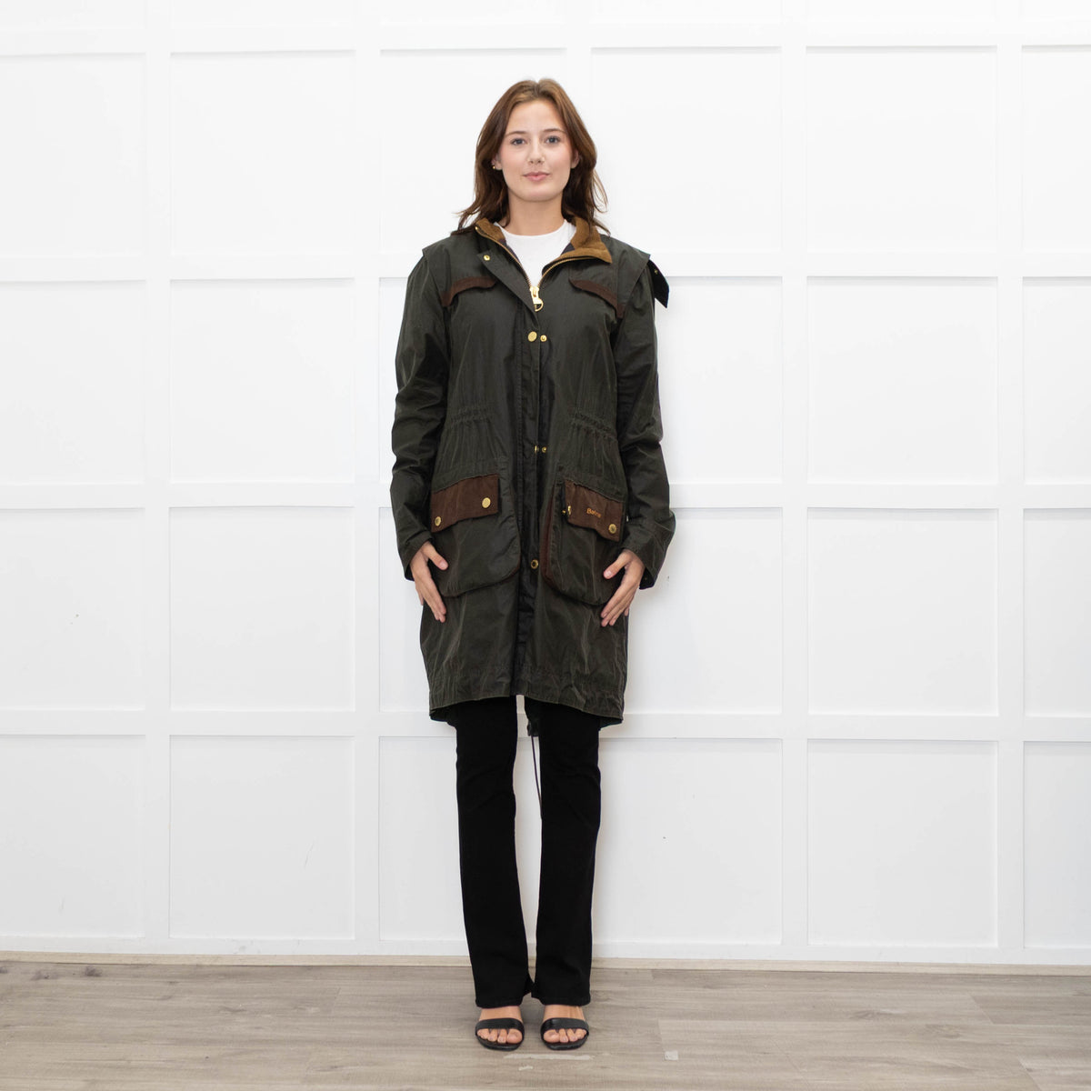 Barbour Green Waxed Lightweight Taylor Coat