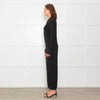 Norma Kamali Black Stretch Collared Jumpsuit