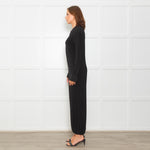 Norma Kamali Black Stretch Collared Jumpsuit