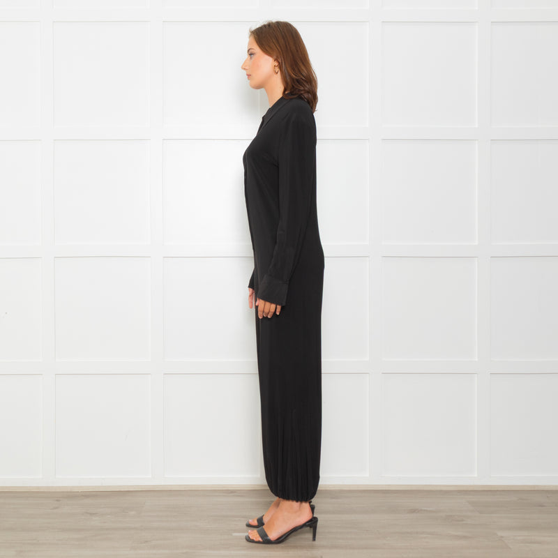 Norma Kamali Black Stretch Collared Jumpsuit