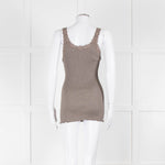 Rosemunde Brown Ribbed Lace Vest
