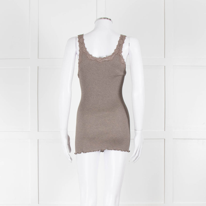 Rosemunde Brown Ribbed Lace Vest