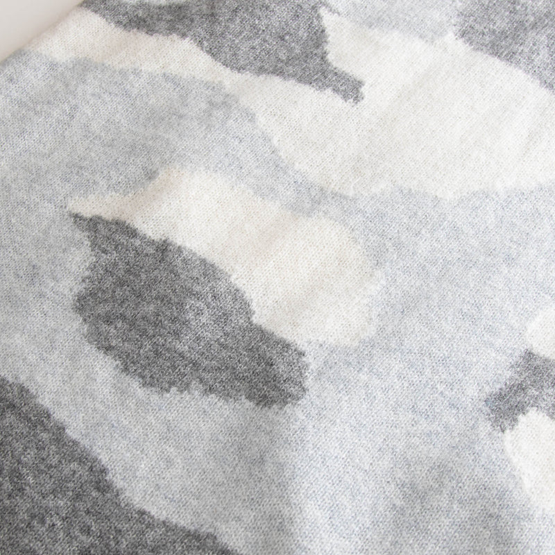 Brodie Cashmere Grey and Cream Multicoloured Scarf