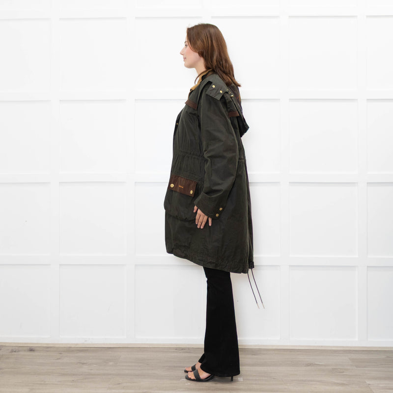Barbour Green Waxed Lightweight Taylor Coat
